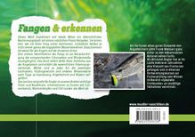 "Fangen & erkennen" in Grün hervorgehoben. Ein Buch über Angeln mit Bild eines Fisches, der einen Köder schnappt.