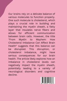 Alisha: From Myelin to Mayhem: How Cholesterol Imbalance Can Affect Brain Health, Buch