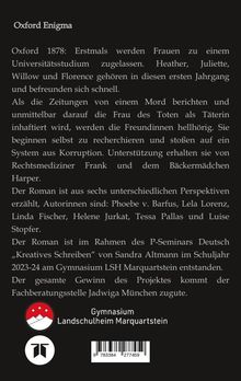 Luise Stopfer: Oxford Enigma, Buch