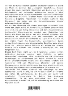 Michael Franz: Maximilian von Baden: Architekt des Übergangs, Buch