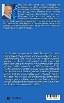 Bernd Kaina: Im Osten und im Westen - Aufzeichnungen eines Krebsforschers, Buch