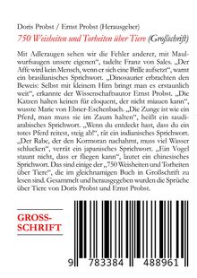 Doris Probst: 750 Weisheiten und Torheiten über Tiere, Buch