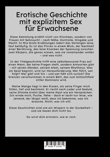 Erotische Geschichte mit explizitem Sex für Erwachsene. Texte beschreiben Sehnsucht, Kontrolle und Dominanz.