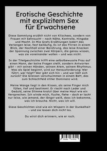 Text: Erotische Geschichte mit explizitem Sex für Erwachsene. 
Beschreibung: Ein Buchumschlag mit einer Inhaltsangabe.