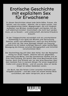 Große Überschrift: "Erotische Geschichte mit explizitem Sex für Erwachsene." Fließtext beschreibt die Handlung und Atmosphäre.