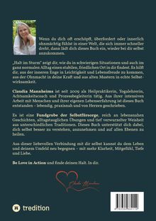 Texte beschreiben Selbstfürsorge und innere Stärke. Unten links ein "tredition" Logo. Rechts oben ein Frauenfoto.