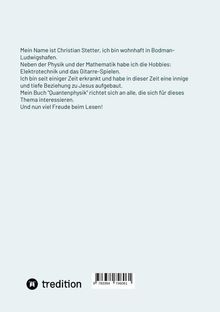 Christian Stetter, wohnhaft in Bodman-Ludwigshafen, stellt sein Buch "Quantenphysik" vor. Es gibt ein tredition Logo.