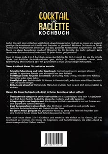 "COCKTAIL UND RACLETTE KOCHBUCH". Einladung zu Drinks und Raclette für gemütliche Abende. Vorteile: schnell, stressfrei.