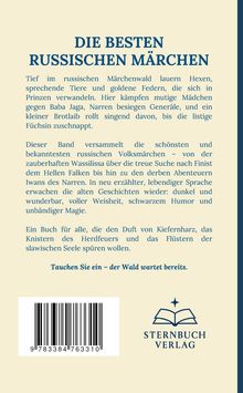 Text: DIE BESTEN RUSSISCHEN MÄRCHEN... Tauchen Sie ein – der Wald wartet bereits. Unten Barcode und Logo vom Sternbuch Verlag.