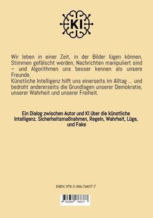 Logo "KI". Text über die Manipulation durch KI. Dialog zwischen Autor und KI zu Intelligenz, Wahrheit, Lüge. ISBN: 978-3-384-76837-7.