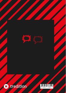 Im Hintergrund diagonale schwarze und rote Streifen, rechts unten ein Barcode, links unten ein Logo mit "tredition".
