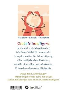 Vielsicht – Einsicht – Weitsicht. Globale Intelligenz. Illustration: Hände mit Globus, umrahmt von Stacheldraht.