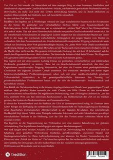 Das Bild enthält einen umfangreichen Text über historische Machtstrukturen, die Rolle der USA und Chinas, sowie globale Herausforderungen.