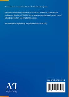 Texte über EU-Verordnung 2026/693 vom 19. März 2026. ISBN 978-3-38781-859-8. Blaues Hintergrund, Antiphon Verlag Logo.