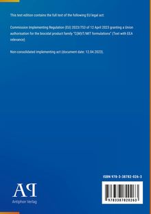 Text über EU-Rechtsakt, Logo unten links: "AQ Antiphon Verlag", ISBN 978-3-38782-026-3 mit Barcode. Hintergrund blau.