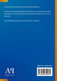 EU-Verordnungstext über die Genehmigung von Biozidprodukten. Unten links ein Logo, rechts eine ISBN und ein Barcode.