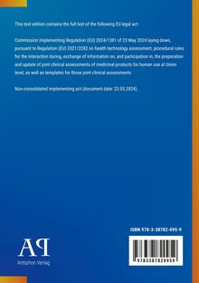 EU-Verordnungstext zur Gesundheitsbewertung, ISBN 978-3-38782-095-9, blaues Cover, Antiphon Verlag Logo.