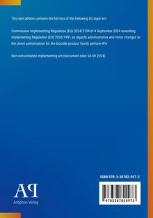 Textausgabe mit vollem EU-Rechtsakttext. ISBN 978-3-38782-097-3. Blaues Cover mit schlichter Gestaltung.