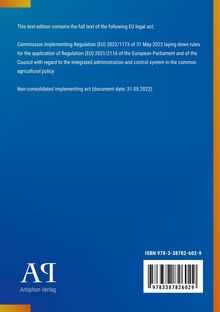 Textausgabe enthält den EU-Rechtsakt: Durchführung 2022/1173. Nicht-konsolidierter Durchführungsakt vom 31.05.2022.