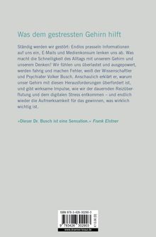 Was dem gestressten Gehirn hilft: Infos über Reizüberflutung, digitale Ablenkung; Zitat Frank Elstner über Dr. Busch.