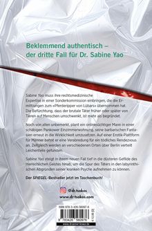 Beklemmend authentisch – der dritte Fall für Dr. Sabine Yao. Hintergrund: weiße Plastikplane mit rotem Streifen.