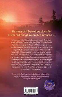 Ein Zitat über eine Polizistin, die sich beweisen muss. Text beschreibt Amayas ersten Fall, der Herausforderungen birgt.
