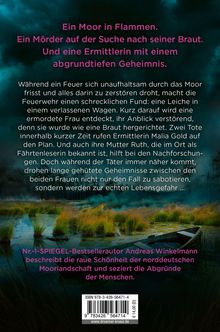 Ein Moor in Flammen. Ein Mörder sucht seine Braut. Ermittlerin mit Geheimnis. Wasserlandschaft mit Boot und Rauch.