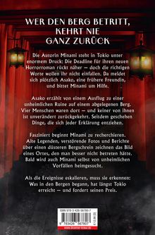 Ein Text beschreibt eine Autorin in Tokyo, die von mysteriösen Ereignissen und Legenden um einen Berg angezogen wird.