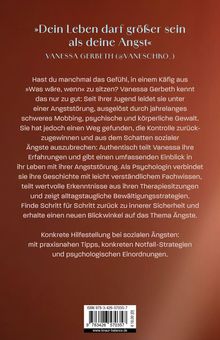 Titel: »Dein Leben darf größer sein als deine Angst«. Autor: Vanessa Gerbeth (@VANESCHKO_). Beschreibung von Ängsten und Bewältigungsstrategien.