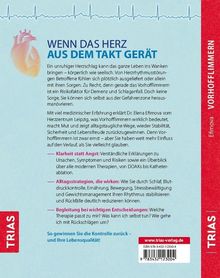Text: "Wenn das Herz aus dem Takt gerät", "TRIAS", "Vorhofflimmern", "ISBN 978-3-432-12300-4". Hintergrund: EKG-Linie, Herz-Illustration.