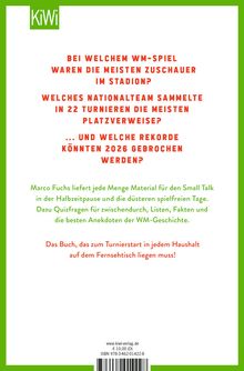 Text über WM-Rekorde, Platzverweise und Zuschauerzahlen. Empfehlung für ein Buch von Marco Fuchs. KiWi-Logo oben links.