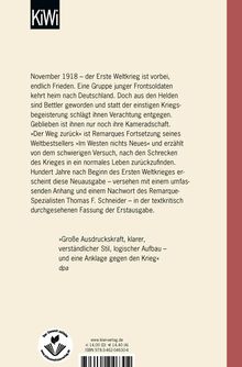 Erich M. Remarque: Der Weg zurück, Buch