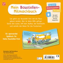 „Mein Baustellen-Mitmachbuch“: Einladung zur Baustelle. Für kleine Baustellen-Fans ab 18 Monaten. Buchcover illustriert.