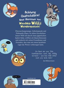 Achtung: Quatschalarm! Waschbär Willi Wunderquatsch. Verschiedene Tiere tragen Kleidung, wie Hut und Brille.
