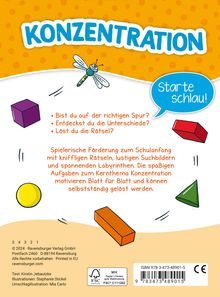 Kirstin Jebautzke: Ravensburger Mein Block zum Schulanfang: Konzentration - Rätselblock ab 6 Jahre - Konzentrationsspiele, Buch