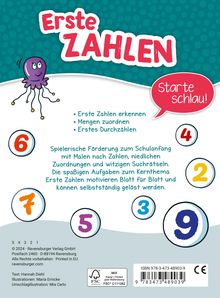 Ravensburger Mein Block zum Schulanfang: Erste Zahlen - Rätselblock ab 6 Jahre - Zahlen lernen, Buch