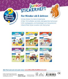 "Junior Stickerheft" für Kinder ab 2 Jahren. Titelthemen: Kindergarten, Dinosaurier, Feuerwehr, Tiere im Wald, Bauernhof, Tiere der Welt.