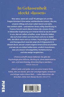 Buchtitel: "In Gelassenheit steckt »lassen«". Zitate von Timon Krause und Brigitte. Verlag: Piper. ISBN ist sichtbar.