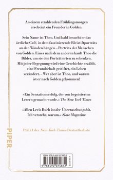 Ein Fremder namens Theo erscheint in Golden, kauft Porträts, verändert Leben. Zitate von New York Times und Slate Magazine.