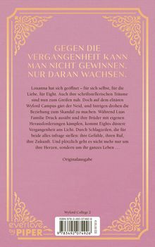 Gegen die Vergangenheit kann man nicht gewinnen, nur daran wachsen. Lila Hintergrund mit goldenem Rahmen.