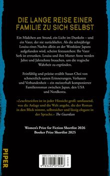 Text: "Die lange Reise einer Familie zu sich selbst." Schwarzer Hintergrund, links blauer Rand. Unten: Piper-Logo.