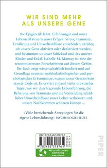 Isabelle M. Mansuy: Wir können unsere Gene steuern!, Buch