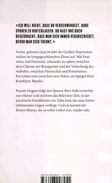 Zitat: „ICH WILL NICHT, DASS DU VERSCHWINDEST, OHNE SPUREN ZU HINTERLASSEN. DU HAST UNS DOCH BEIGEBRACHT...“ Text über Yvettes Leben.