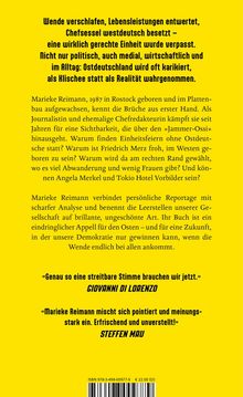Gelber Hintergrund mit schwarzem Text: Kritik an der Wende, Ostdeutschland oft als Klischee wahrgenommen. Zitate von Giovanni di Lorenzo und Steffen Mau.