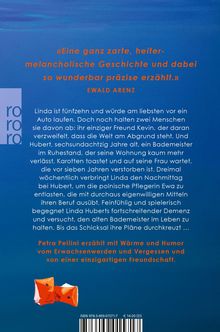 Zitat: „Eine ganz zarte, heiter-melancholische Geschichte...“ - Ewald Arenz. Blauer Hintergrund, links „rororo“-Logo.