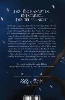 "Dem Tod kannst du entkommen. Dem Teufel nicht." Oben. Text beschreibt Lilian und Jupiter, Dämonen und einen Pakt.