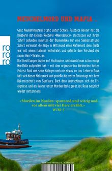 "MEUCHELMORD UND MAFIA...", Bericht über Mordfall in Neuharlingersiel. Am unteren Rand ist ein rotbraunes Schiff zu sehen.