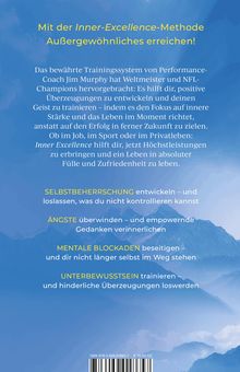 Ein blauer Hintergrund mit Bergmotiv, Text über Inner-Excellence und Selbstverbesserung.