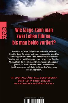 Auf einem dunklen, kurvigen Straßenhintergrund: "Wie lange kann man zwei Leben führen, bis man beide verliert?"