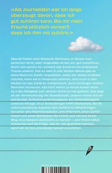 Zitat: „Als Journalistin war ich lange überzeugt, dass ich gut zuhören kann.“ Himmel, Wolken, und ein Vogel auf Stromleitung.